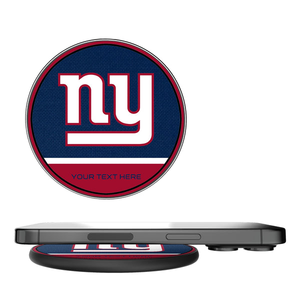 New York Giants Personalized Endzone Solid 15-Watt Wireless Charger