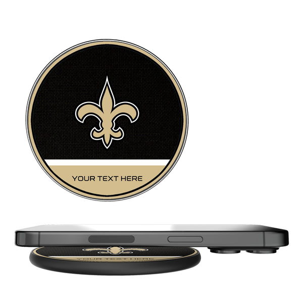 New Orleans Saints Personalized Endzone Solid 15-Watt Wireless Charger