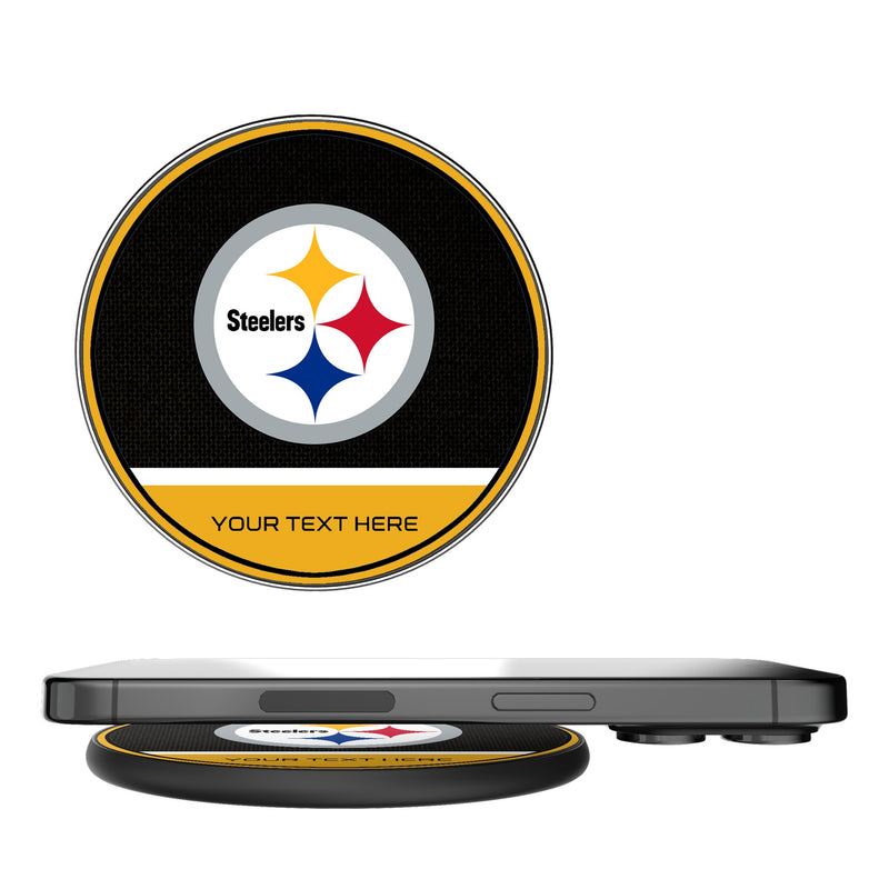 Pittsburgh Steelers Personalized Endzone Solid 15-Watt Wireless Charger