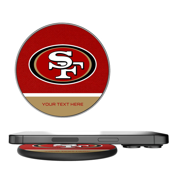 San Francisco 49ers Personalized Endzone Solid 15-Watt Wireless Charger