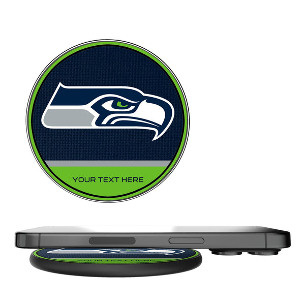 Seattle Seahawks Personalized Endzone Solid 15-Watt Wireless Charger