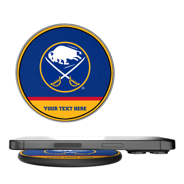 Buffalo Sabres Personalized Endzone Solid 15-Watt Wireless Charger