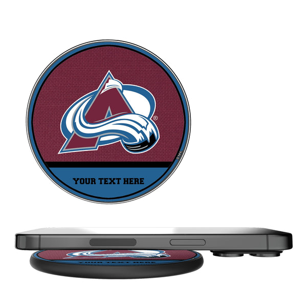 Colorado Avalanche Personalized Endzone Solid 15-Watt Wireless Charger