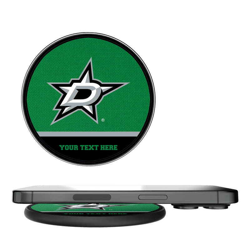 Dallas Stars Personalized Endzone Solid 15-Watt Wireless Charger