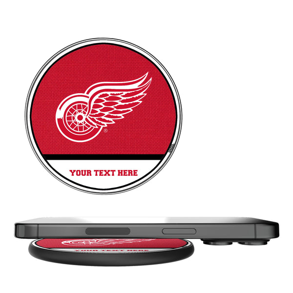 Detroit Red Wings Personalized Endzone Solid 15-Watt Wireless Charger