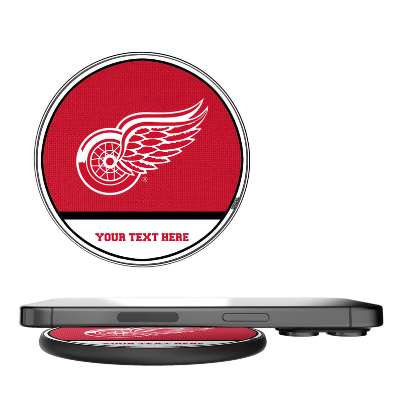 Detroit Red Wings Personalized Endzone Solid 15-Watt Wireless Charger