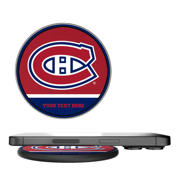 Montreal Canadiens Personalized Endzone Solid 15-Watt Wireless Charger