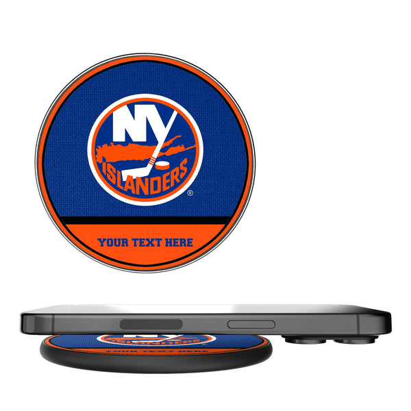 New York Islanders Personalized Endzone Solid 15-Watt Wireless Charger