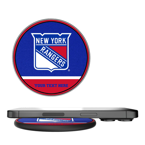 New York Rangers Personalized Endzone Solid 15-Watt Wireless Charger