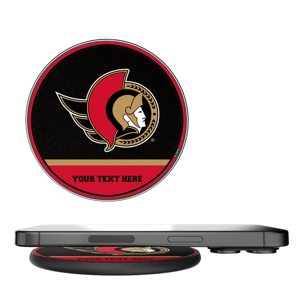 Ottawa Senators Personalized Endzone Solid 15-Watt Wireless Charger