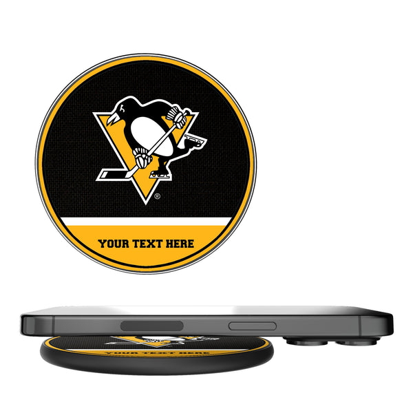 Pittsburgh Penguins Personalized Endzone Solid 15-Watt Wireless Charger