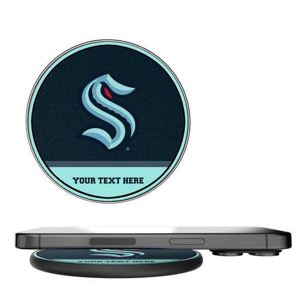 Seattle Kraken Personalized Endzone Solid 15-Watt Wireless Charger