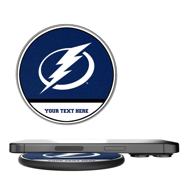 Tampa Bay Lightning Personalized Endzone Solid 15-Watt Wireless Charger