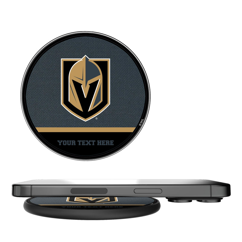 Vegas Golden Knights Personalized Endzone Solid 15-Watt Wireless Charger