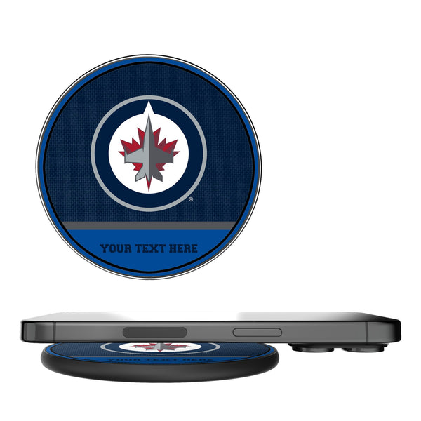 Winnipeg Jets Personalized Endzone Solid 15-Watt Wireless Charger