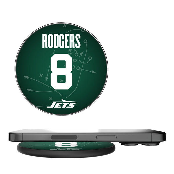 Aaron Rodgers New York Jets 8 Ready 15-Watt Wireless Charger