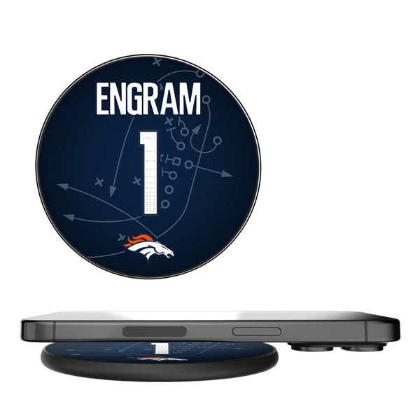 Evan Engram Denver Broncos 1 Game Tactic 15-Watt Wireless Charger