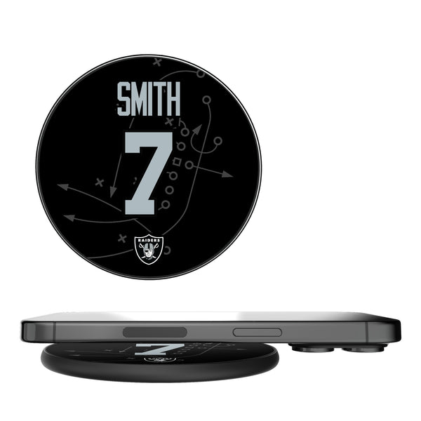 Geno Smith Las Vegas Raiders 7 Game Tactic 15-Watt Wireless Charger