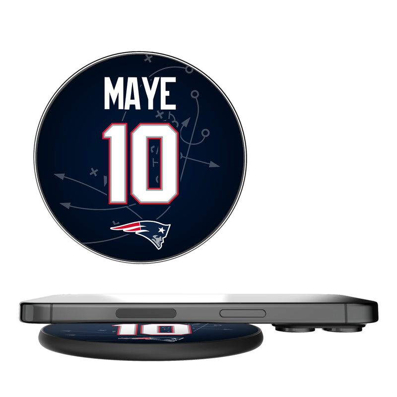 Drake Maye New England Patriots 10 Ready 15-Watt Wireless Charger