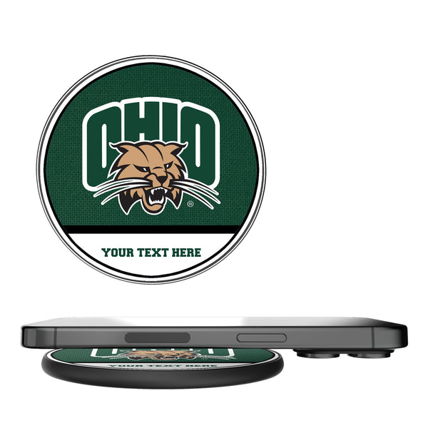 Ohio University Bobcats Personalized Endzone Solid 15-Watt Wireless Charger