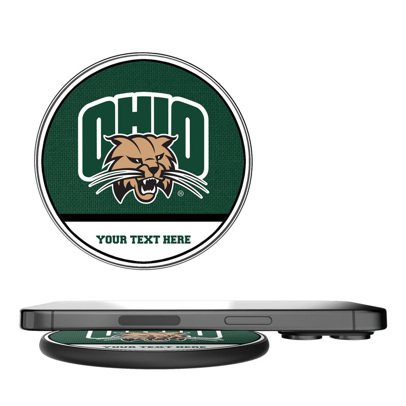 Ohio University Bobcats Personalized Endzone Solid 15-Watt Wireless Charger