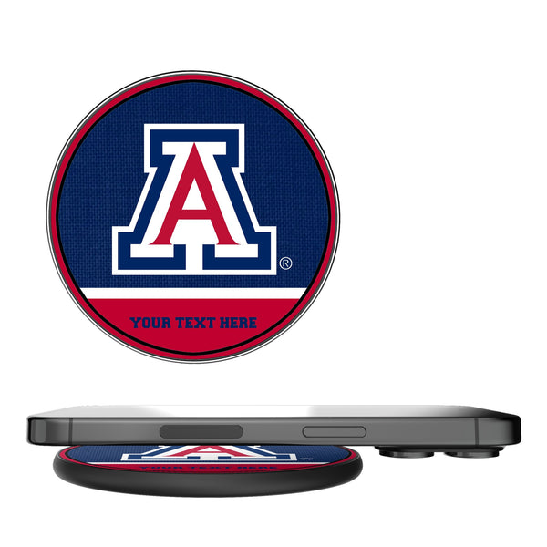 University of Arizona Wildcats Personalized Endzone Solid 15-Watt Wireless Charger