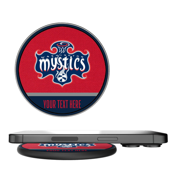 Washington Mystics Personalized Endzone Solid 15-Watt Wireless Charger