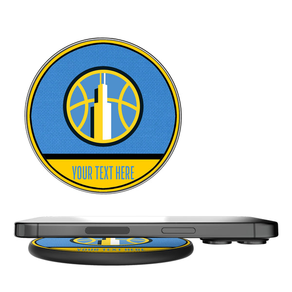 Chicago Sky Personalized Endzone Solid 15-Watt Wireless Charger