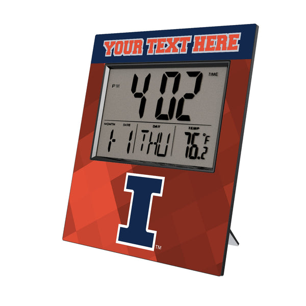 University of Illinois Fighting Illini Personalized Color Block Wall Clock