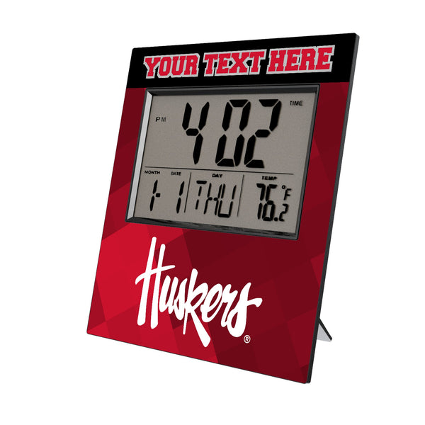 University of Nebraska Huskers Personalized Color Block Wall Clock