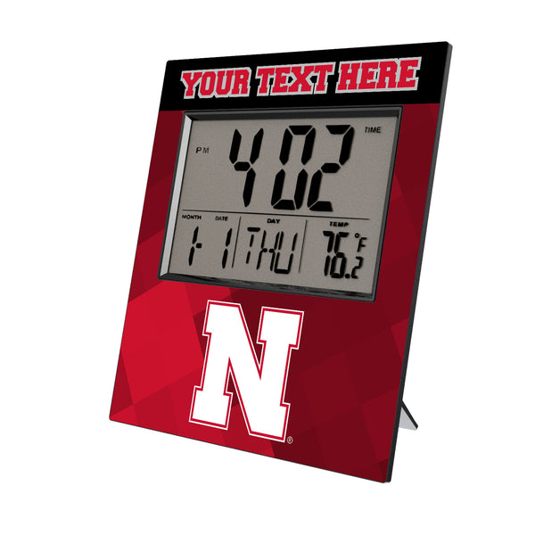 University of Nebraska Huskers Block N Personalized Color Block Wall Clock