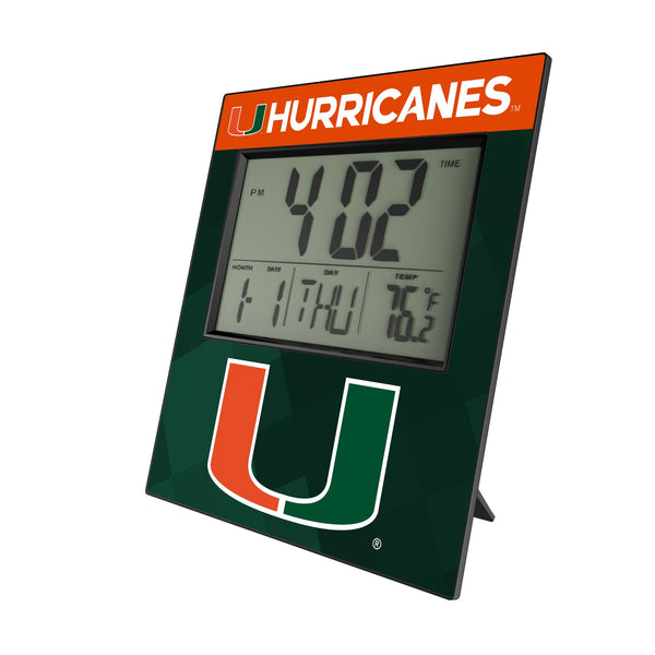 University of Miami Hurricanes Color Block Wall Clock