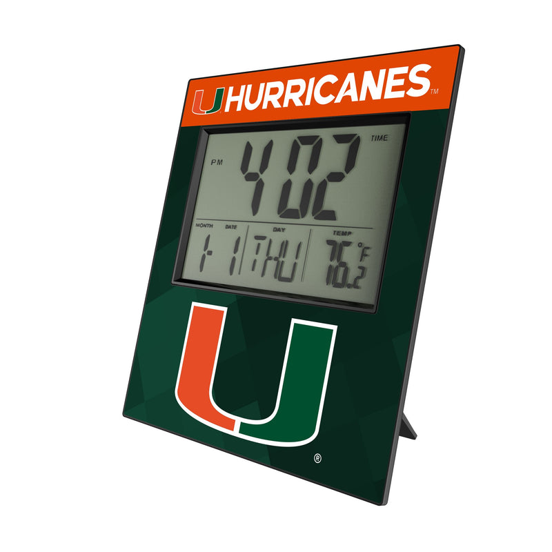University of Miami Hurricanes Color Block Wall Clock