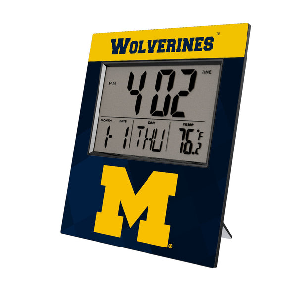 University of Michigan Wolverines Color Block Wall Clock