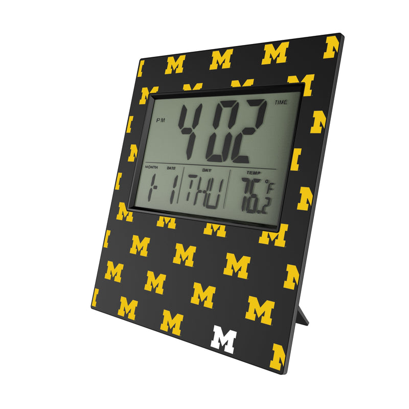 University of Michigan Wolverines Fashion Pattern Wall Clock