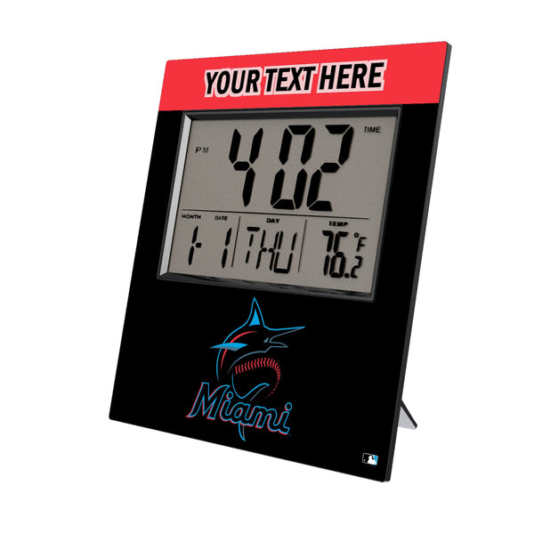 Miami Marlins Personalized Color Block Wall Clock