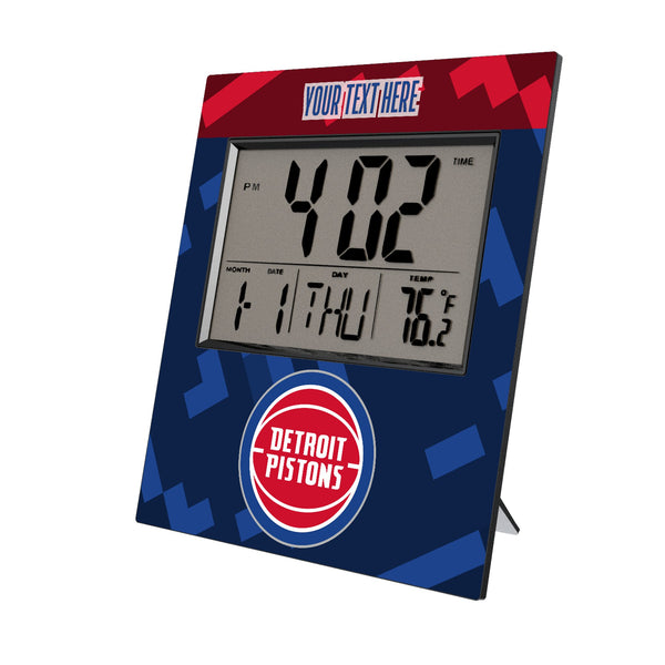 Detroit Pistons Personalized Color Block Wall Clock