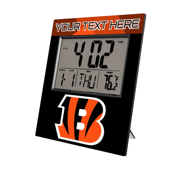 Cincinnati Bengals Personalized Color Block Wall Clock
