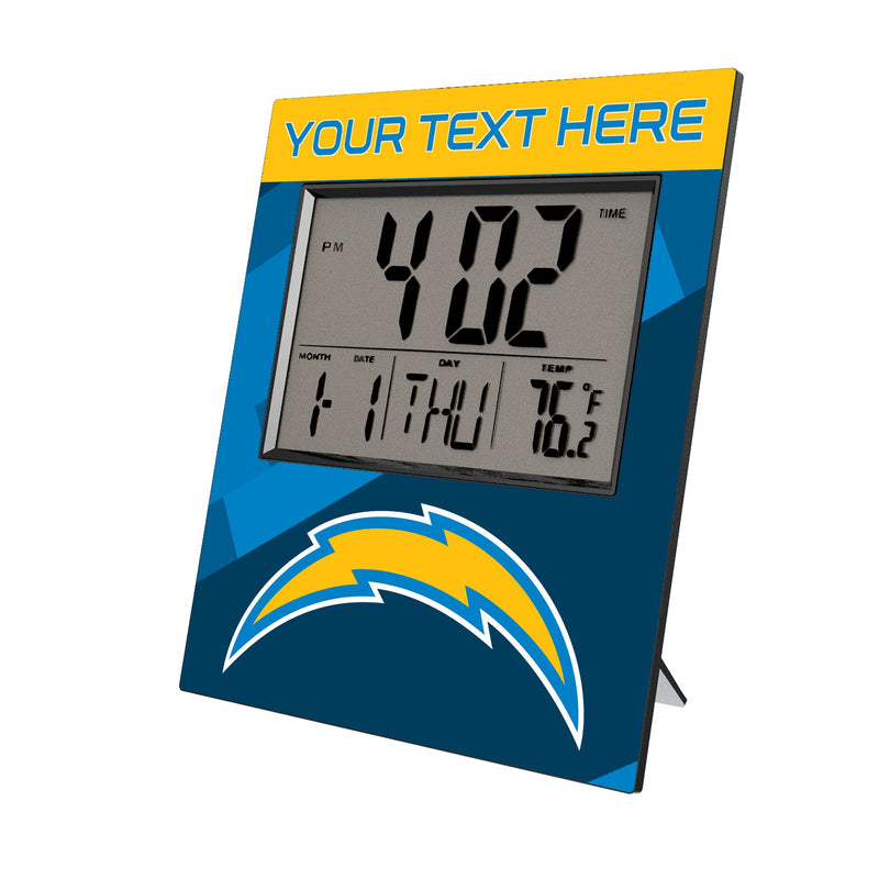 Los Angeles Chargers Personalized Color Block Wall Clock