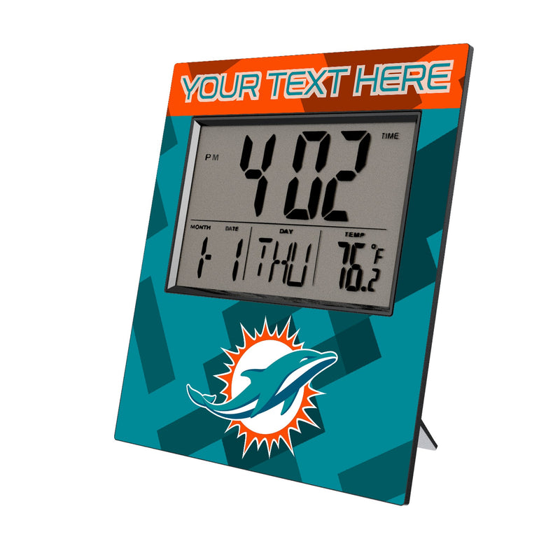 Miami Dolphins Personalized Color Block Wall Clock