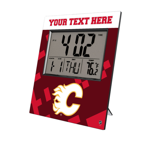 Calgary Flames Personalized Color Block Wall Clock