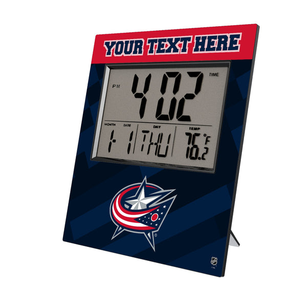 Columbus Blue Jackets Personalized Color Block Wall Clock