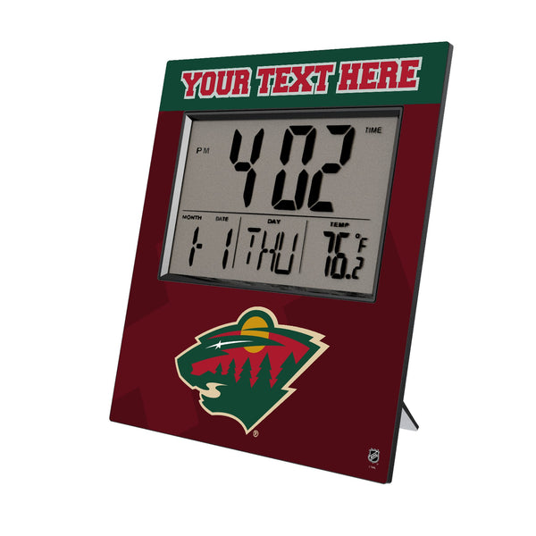 Minnesota Wild Personalized Color Block Wall Clock