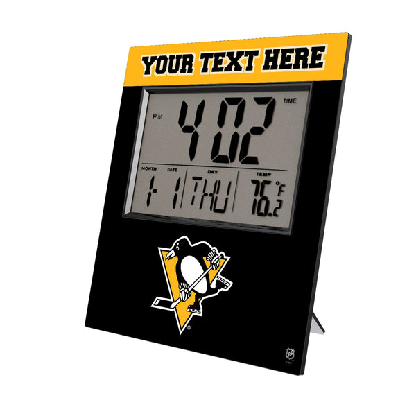 Pittsburgh Penguins Personalized Color Block Wall Clock