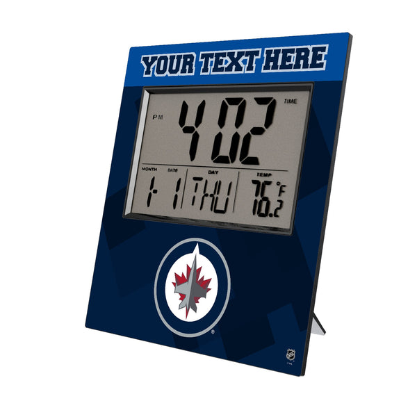 Winnipeg Jets Personalized Color Block Wall Clock