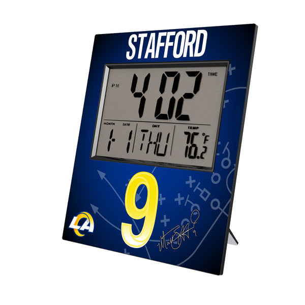 Matthew Stafford Los Angeles Rams 9 Game Tactic Wall Clock