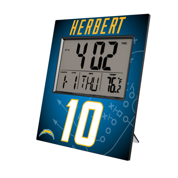 Justin Herbert Los Angeles Chargers 10 Game Tactic Wall Clock