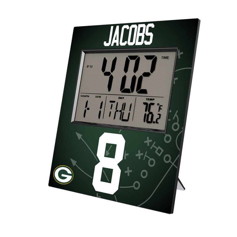 Josh Jacobs Green Bay Packers 8 Game Tactic Wall Clock