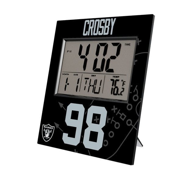 Maxx Crosby Las Vegas Raiders 98 Game Tactic Wall Clock