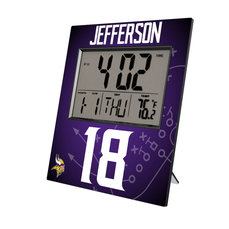 Justin Jefferson Minnesota Vikings 18 Game Tactic Wall Clock